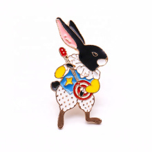 Custom soft enamel cartoon rabbit lapel pin